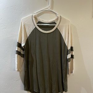 Dark Green and more of a Cream White. Size Medium